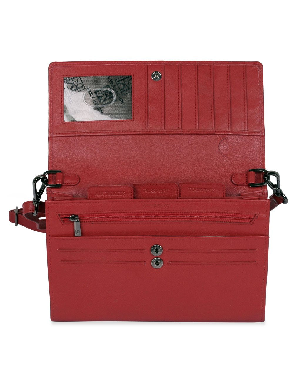 Delia RFID Blocking Leather Travel Crossbody Clutch