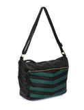 Avery Pre-Washed Women's Stripe Hobo Bag Forest Green
