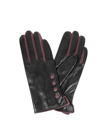 Women's Deluxe Leather Touch Screen Gloves with Buttons