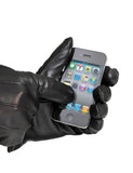 Men's Deluxe Leather Touch Screen Gloves Elastic Band
