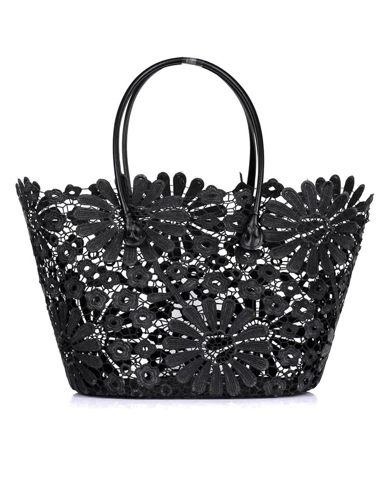 Women's Summer Lace Bag Daisy Black