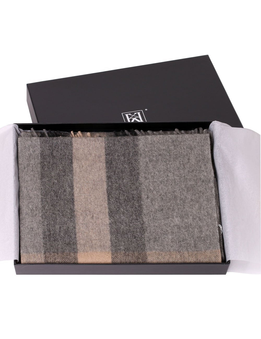 Classic Fringe Plaid Wool Scarf