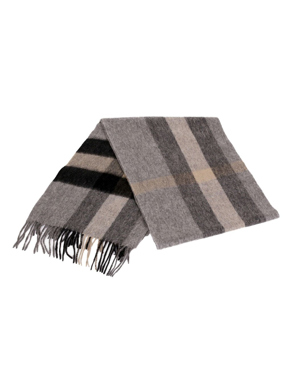 Classic Fringe Plaid Wool Scarf