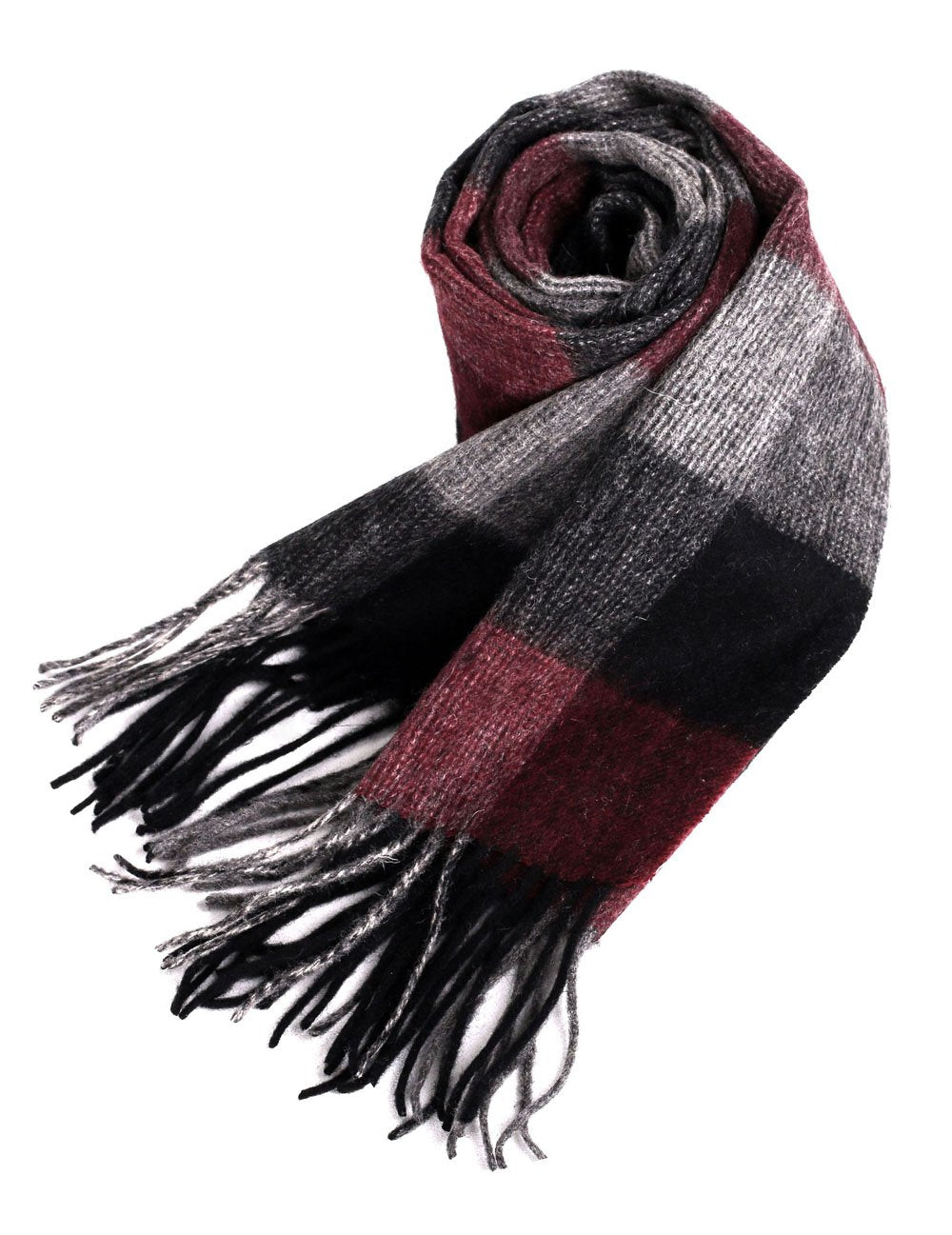 Classic Fringe Plaid Wool Scarf