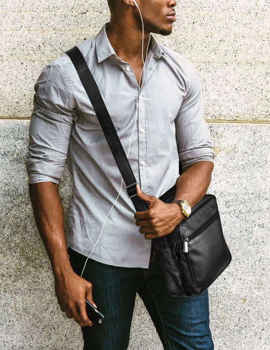 Roger RFID Blocking Leather Crossbody Bag