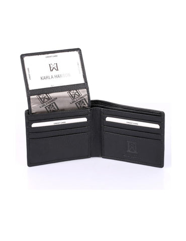 Men's RFID Leather Bifold Wallet with Top Card Holder Insert