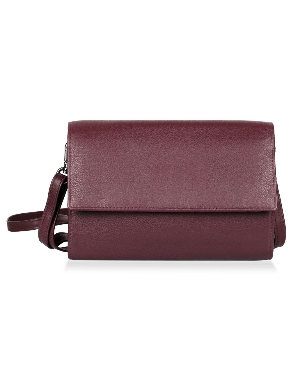 Delia RFID Blocking Leather Travel Crossbody Clutch