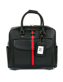 Travel Rolling Carry-on Luggage Black Red Stripe