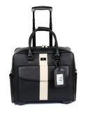 Travel Rolling Carry-on Luggage Black White Stripe