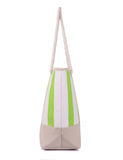 Women's Summer Nautical Stripe Bag Lime