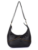 Avery Pre-Washed Women's Hobo Bag Burnt Black with Zippers