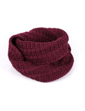 Women's Retro Knit Infinity Scarf Burgundy