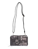 Leah Women's RFID Crossbody Phone Wallet Floral Black