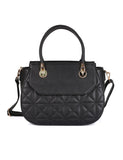 Florence Women's Quilted Satchel Bag Black