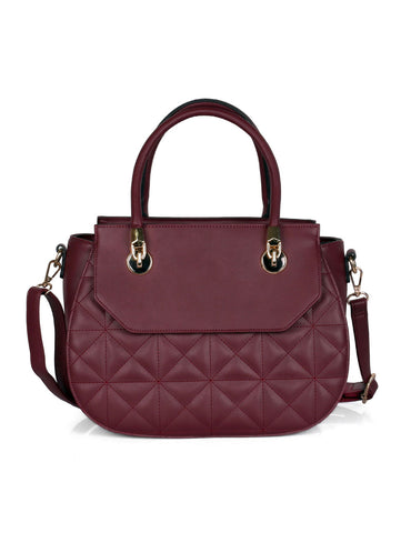 Florence Women's Quilted Satchel Bag Wine