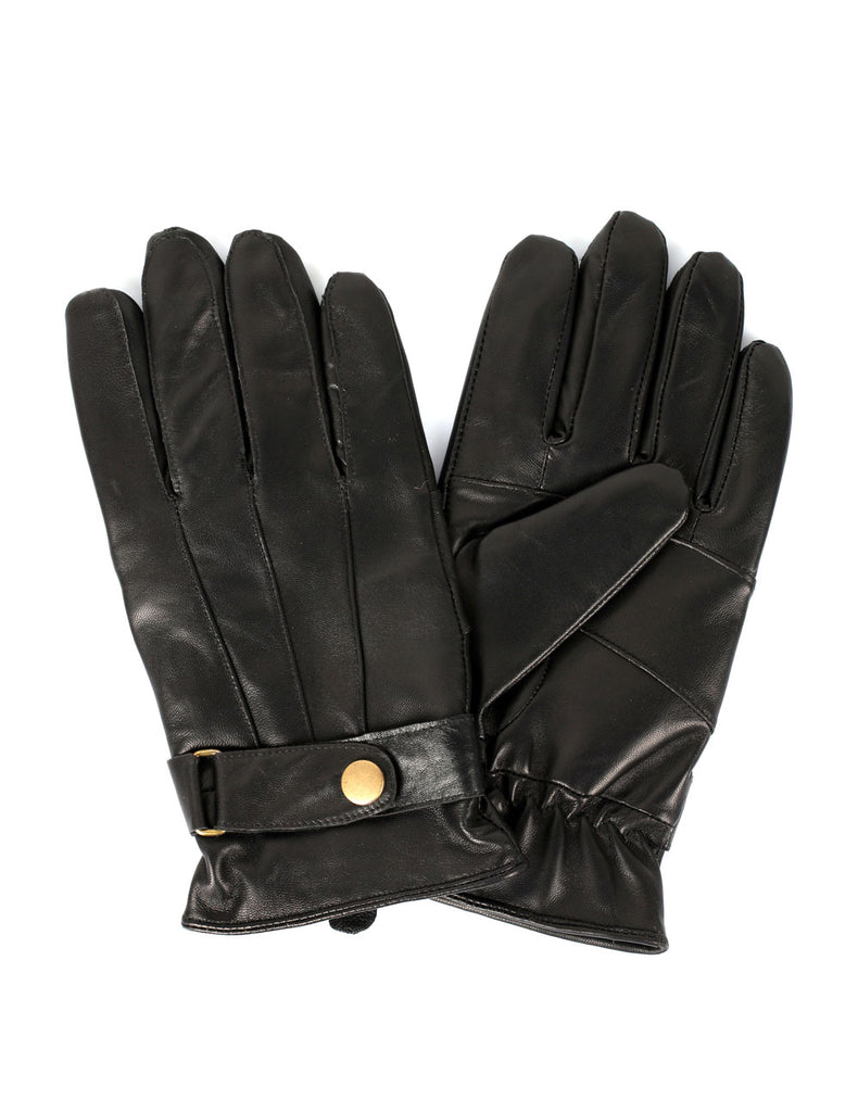 Men's Genuine Leather Touch Screen Gloves with Tab