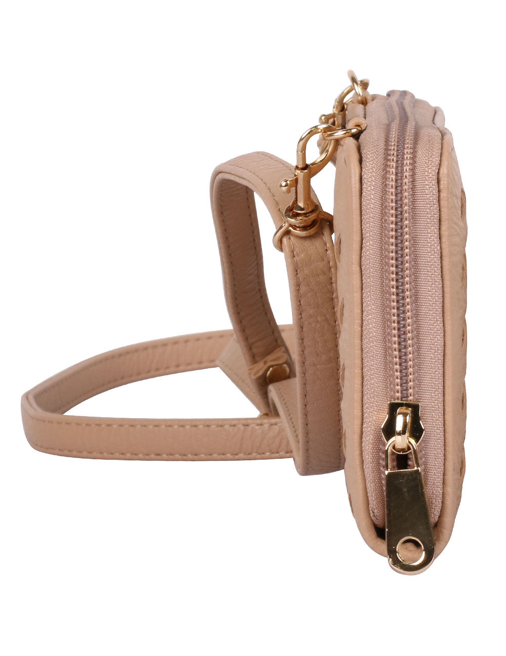 Elle RFID Blocking Woven Crossbody Phone Wallet Taupe