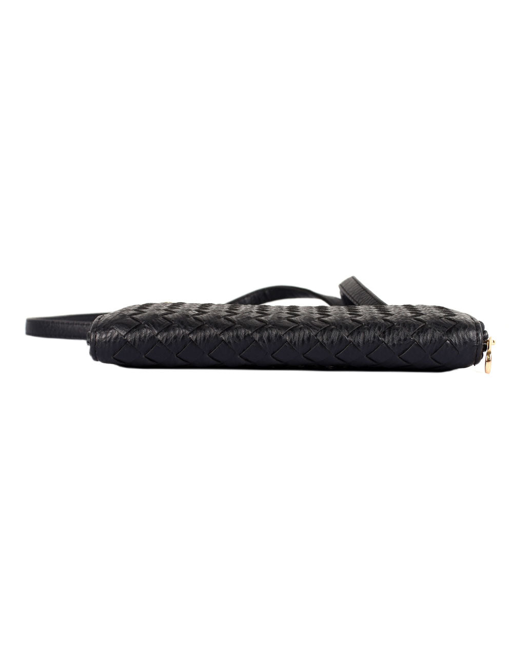 Elle RFID Blocking Woven Crossbody Phone Wallet Black