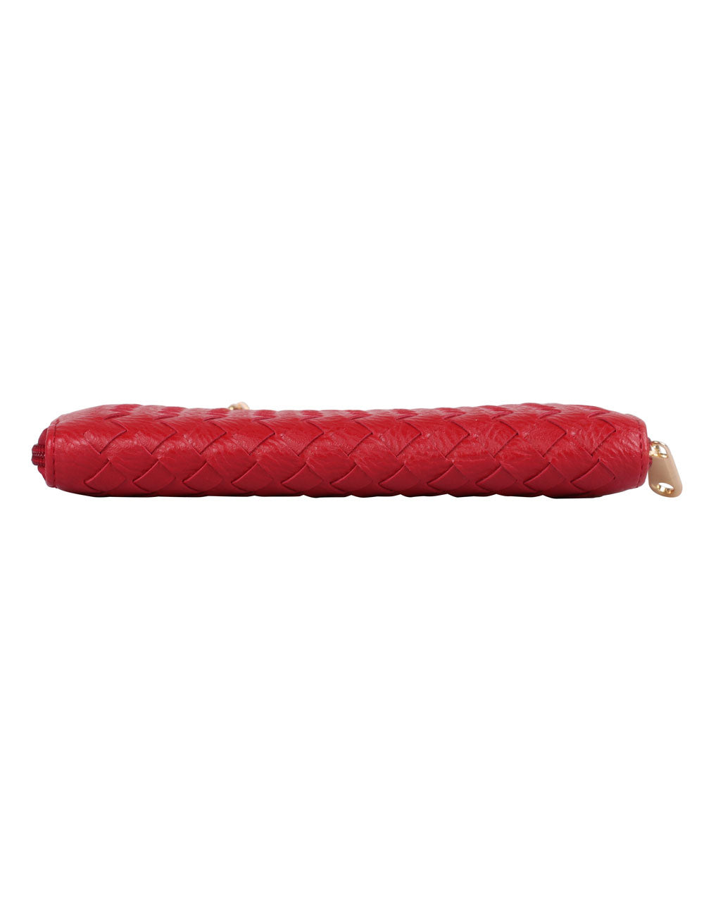 Elle RFID Blocking Woven Crossbody Phone Wallet Red